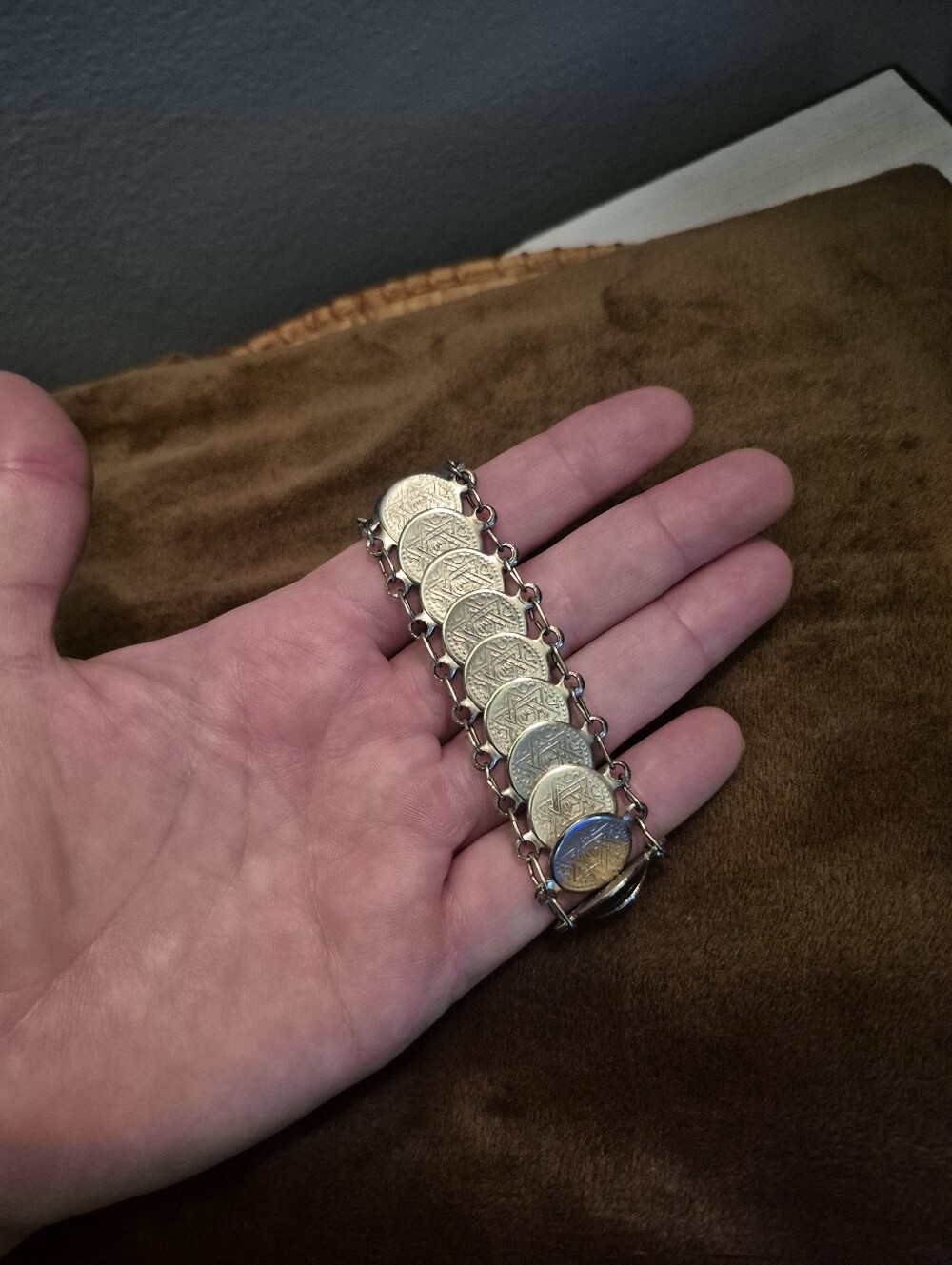 Silver-Tone Jewish Coin Link Bracelet - Women's Jewelry - Picture 2 of 4